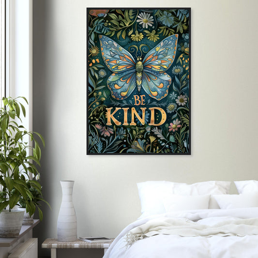 Be Kind Botanical Bliss - Inspirational 4K Wall Art Print - 4K Framed Art